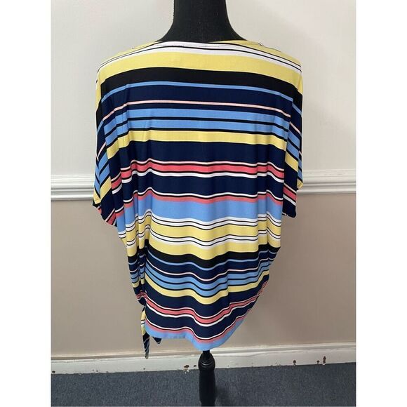 Rafaella Stripe Blouse with Tie Side Size Large - Picture 3 of 7